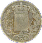 LaZooRo: Francija 5 Francs 1822 W XF - Srebro