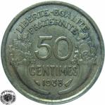 LaZooRo: Francija 50 Centimes 1938 XF/UNC