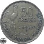 LaZooRo: Francija 50 Francs 1953 B XF a