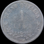 LaZooRo: Italija 1 Lira 1863 M F Valore - srebro