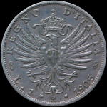 LaZooRo: Italija 1 Lira 1906 XF - srebro