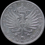 LaZooRo: Italija 1 Lira 1907 VF / XF - srebro