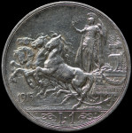 LaZooRo: Italija 1 Lira 1915 XF / UNC - srebro