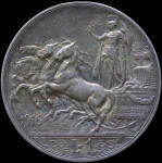 LaZooRo: Italija 1 Lira 1916 XF / UNC - srebro
