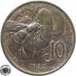 LaZooRo: Italija 10 Centesimi 1922 R XF/UNC