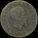 LaZooRo: Italija 2 Lire 1863 N F - srebro