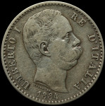 LaZooRo: Italija 2 Lire 1884 R VF / XF - srebro