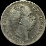 LaZooRo: Italija 2 Lire 1887 R F / VF - srebro