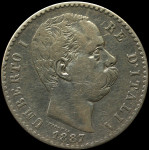 LaZooRo: Italija 2 Lire 1887 R VF - srebro