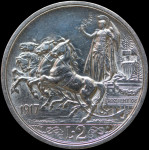 LaZooRo: Italija 2 Lire 1917 R UNC – srebro