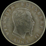 LaZooRo: Italija 20 Centesimi 1863 M XF - srebro