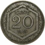 LaZooRo: Italija 20 Centesimi 1918 R XF