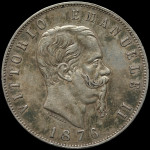 LaZooRo: Italija 5 Lire 1876 R XF/UNC - Srebro