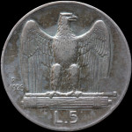 LaZooRo: Italija 5 Lire 1926 R XF * - srebro