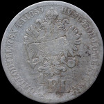 LaZooRo: Italija pod Avstrijo 1/4 Florin 1859 V F / VF - srebro