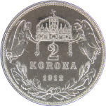 LaZooRo: Madžarska 2 Korona 1912 XF / UNC - srebro