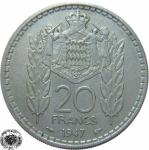 LaZooRo: Monako 20 Francs 1947 XF/UNC