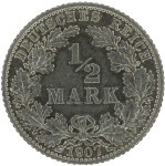 LaZooRo: Nemčija 1/2 Mark 1907 E UNC - srebro