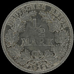 LaZooRo: Nemčija 1/2 Mark 1912 E UNC - srebro