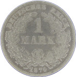 LaZooRo: Nemčija 1 Mark 1874 D VF - srebro