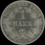 LaZooRo: Nemčija 1 Mark 1885 J VF - srebro