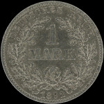 LaZooRo: Nemčija 1 Mark 1892 F XF - srebro
