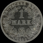 LaZooRo: Nemčija 1 Mark 1893 J XF redkejši - srebro