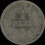 LaZooRo: Nemčija 1 Mark 1896 J XF - srebro