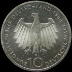 LaZooRo: Nemčija 10 Mark 1989 D PROOF Bonn - Srebro