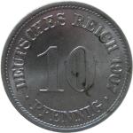 LaZooRo: Nemčija 10 Pfennig 1907 F UNC
