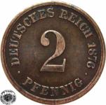 LaZooRo: Nemčija 2 Pfennig 1876 G XF/UNC
