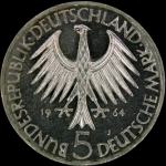 LaZooRo: Nemčija 5 MARK 1964 J Johann Gottlieb Fichte PROOF - srebro