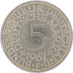 LaZooRo: Nemčija 5 MARK 1967 F PROOF redko - srebro