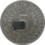 LaZooRo: Nemčija 5 MARK 1970 J PROOF redkejši - Srebro