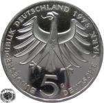 LaZooRo: Nemčija 5 MARK 1975 G PROOF Schweitzer - Srebro