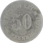 LaZooRo: Nemčija 50 Pfennig 1877 C VG / F - srebro