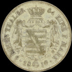 LaZooRo: Nemčija SAKSONIJA - ALBERTIN 1/6 Thaler 1856 F XF/UNC- srebro