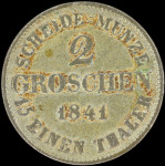 LaZooRo: Nemčija SAXE-COBURG-GOTHA 2 Groschen 1841 G XF / UNC - srebro
