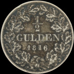 LaZooRo: Nemčija SAXE - MEININGEN 1/2 Gulden 1846 XF redkejši - srebro
