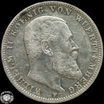 LaZooRo: Nemčija WÜRTTEMBERG 3 Mark 1910 F PROOF - Srebro