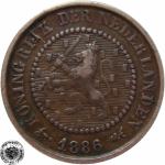 LaZooRo: Nizozemska 1/2 Cent 1886 XF