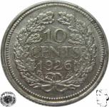 LaZooRo: Nizozemska 10 Cents 1926 XF - Srebro