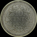 LaZooRo: Nizozemska 10 Cents 1926 XF / UNC - srebro