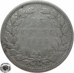 LaZooRo: Nizozemska 25 Cents 1898 VF 'key date' - Srebro