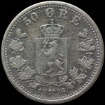 LaZooRo: Norveška 50 Ore 1896 XF - srebro