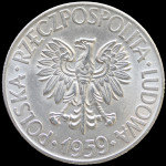 LaZooRo: Poljska 10 Zlotych 1959 XF / UNC Tadeusz Kosciuszko