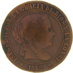 LaZooRo: Španija 2 1/2 Centimos 1868 VF / XF