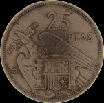 LaZooRo: Španija 25 Pesetas 1958 XF / UNC