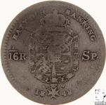 LaZooRo: Švedska 1/16 Riksdaler 1848 VF - srebro