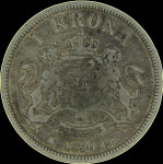 LaZooRo: Švedska 1 Krona 1890 VF / XF - srebro